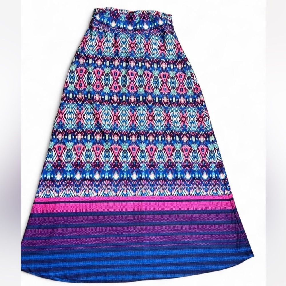 Signature Studio Blue and Pink Maxi Skirt - Picture 2 of 5
